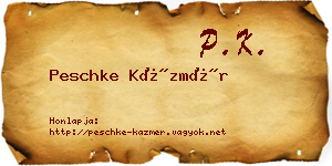 Peschke Kázmér névjegykártya